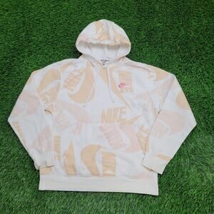 NIKE AOP Hoodie Small 21x24 White Beige